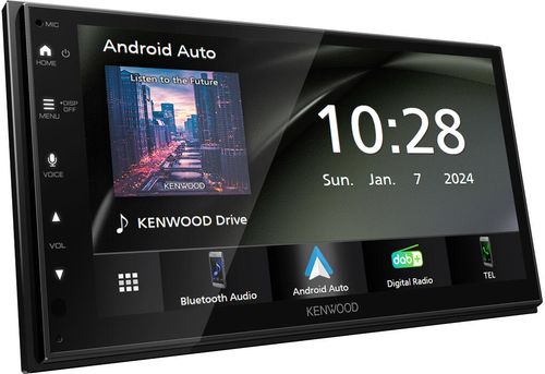 Kenwood DMX5023DABS 2-DIN mediaspiller med DAB+, Bluetooth, Apple CarPlay og Android Auto