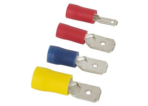 Kabelsko Rød flat han 2,8mm (stk)