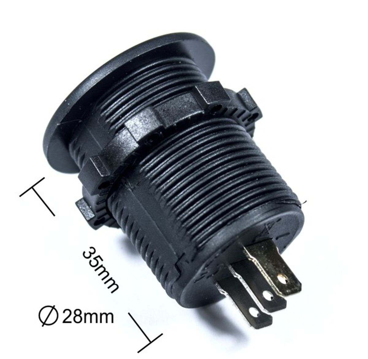 4 Connect Voltmeter med Amperemåler, vanntett,12-24V