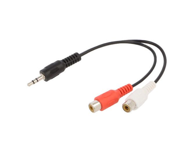 Hovedbilde ConnectED Mini-jack til RCA adapter 3,5 mm stereo han - 2 x RCA 