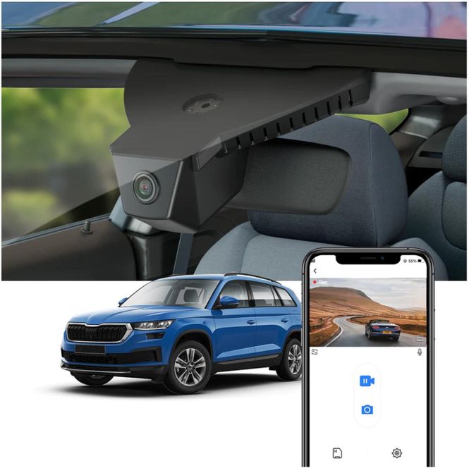 Hovedbilde Fitcamx Integrert 4K Dashcam (front) Skoda Kodiaq (2017 - 2022) 