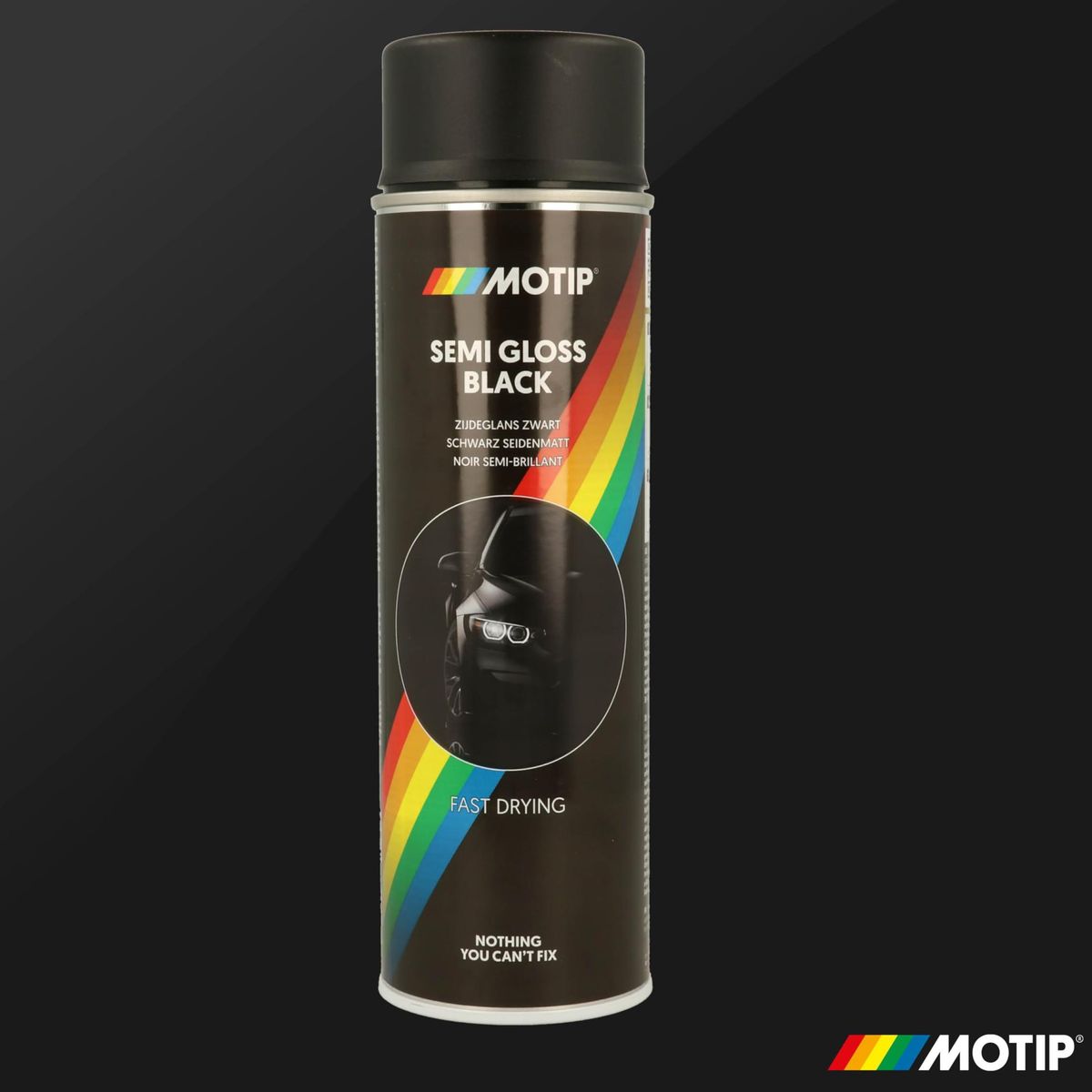Motip 04001 spraylakk sort satin matt 500 ml