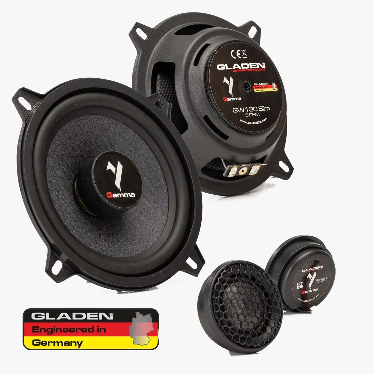 Gladen GAMMA 130.2 Slim 80W RMS 3 Ohm 5,25” komponentsett