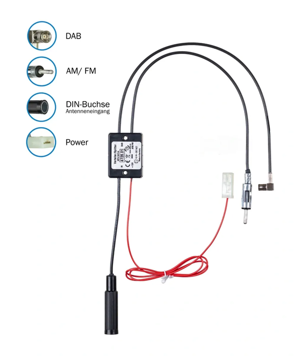 ATTB 4726.01 FM/DAB splitter SMB → DIN (Han → Hun)