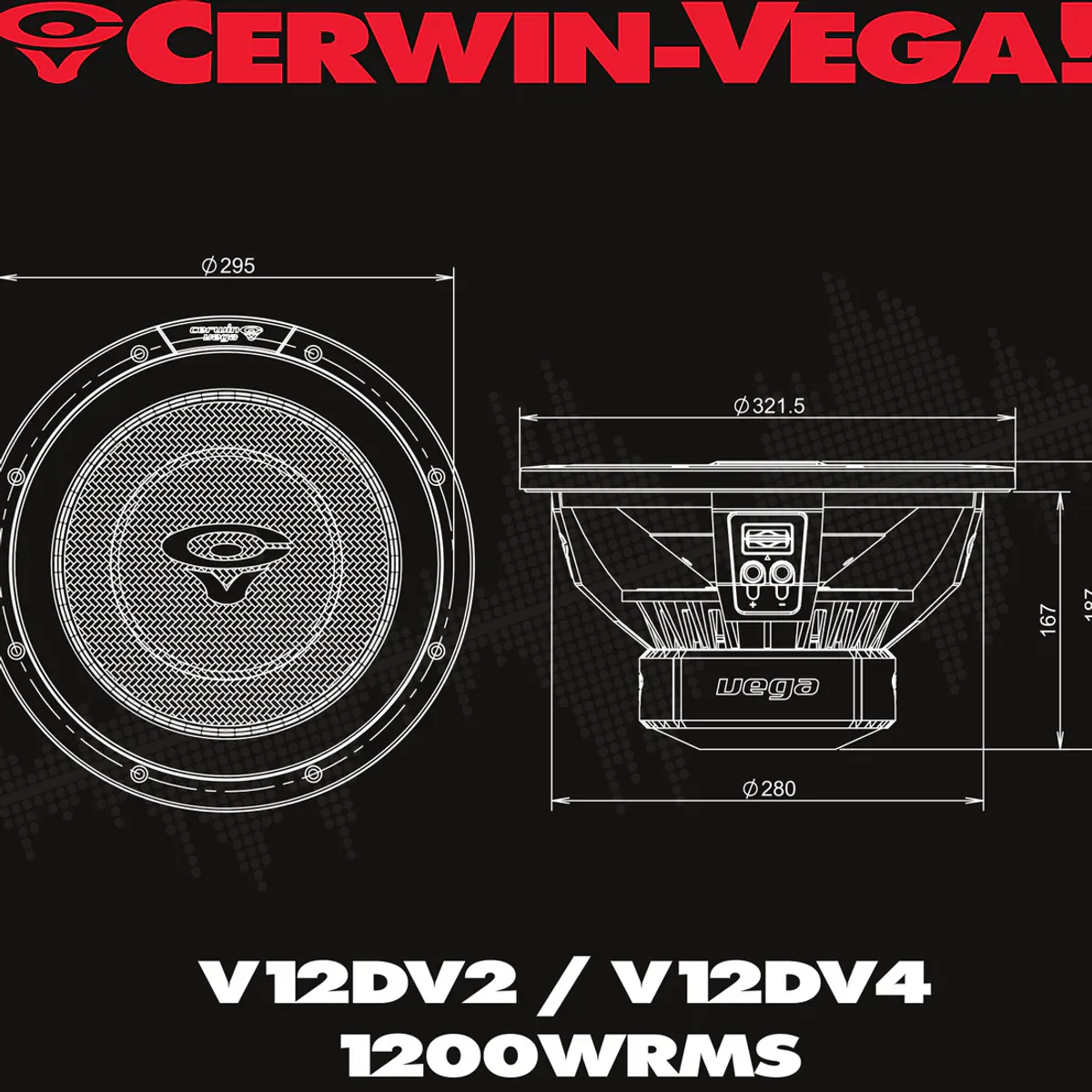 Cerwin Vega V12DV4 VEGA 2025 Edition 12” Dual 4Ω Subwoofer
