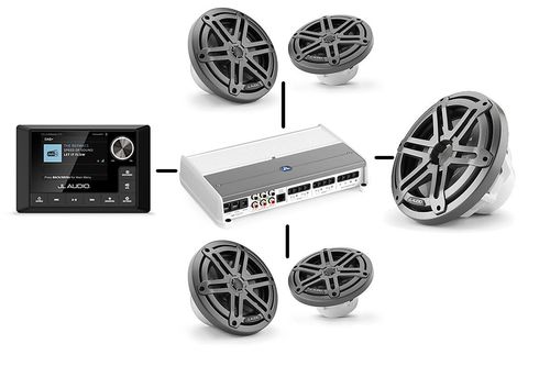 JL Audo Mediamaster lydpakke 700w høyttalere, subwoofer, forster