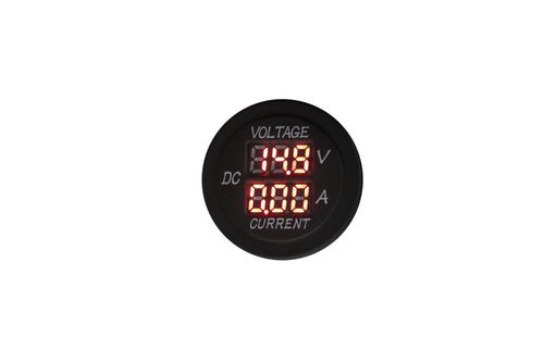 4 Connect Voltmeter med Amperemåler, vanntett,12-24V