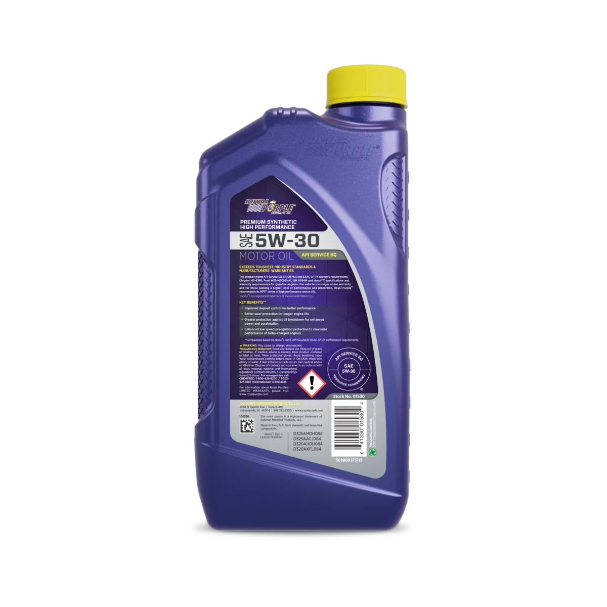 Royal Purple® 01530 High Performance SAE 5W30 Motorolje API SN 1q